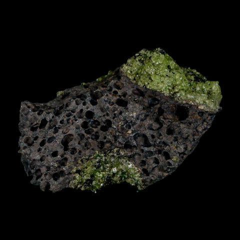 3.1" Emerald Peridot Crystals, Chrome Diopside And Spinel On Volcanic Rock Gila, AZ - Fossil Age Minerals