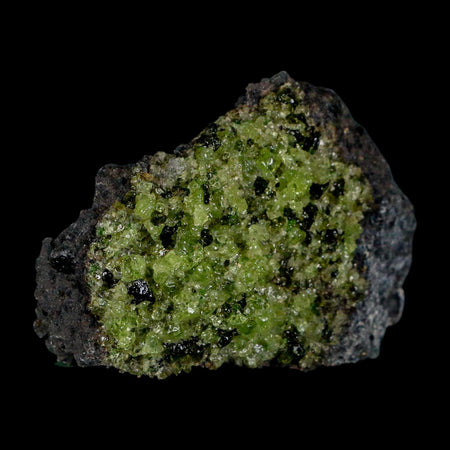 2.6" Emerald Peridot Crystals, Chrome Diopside And Spinel On Volcanic Rock Gila, AZ