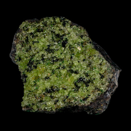 2.6" Emerald Peridot Crystals, Chrome Diopside And Spinel On Volcanic Rock Gila, AZ