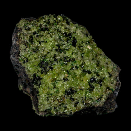2.6" Emerald Peridot Crystals, Chrome Diopside And Spinel On Volcanic Rock Gila, AZ
