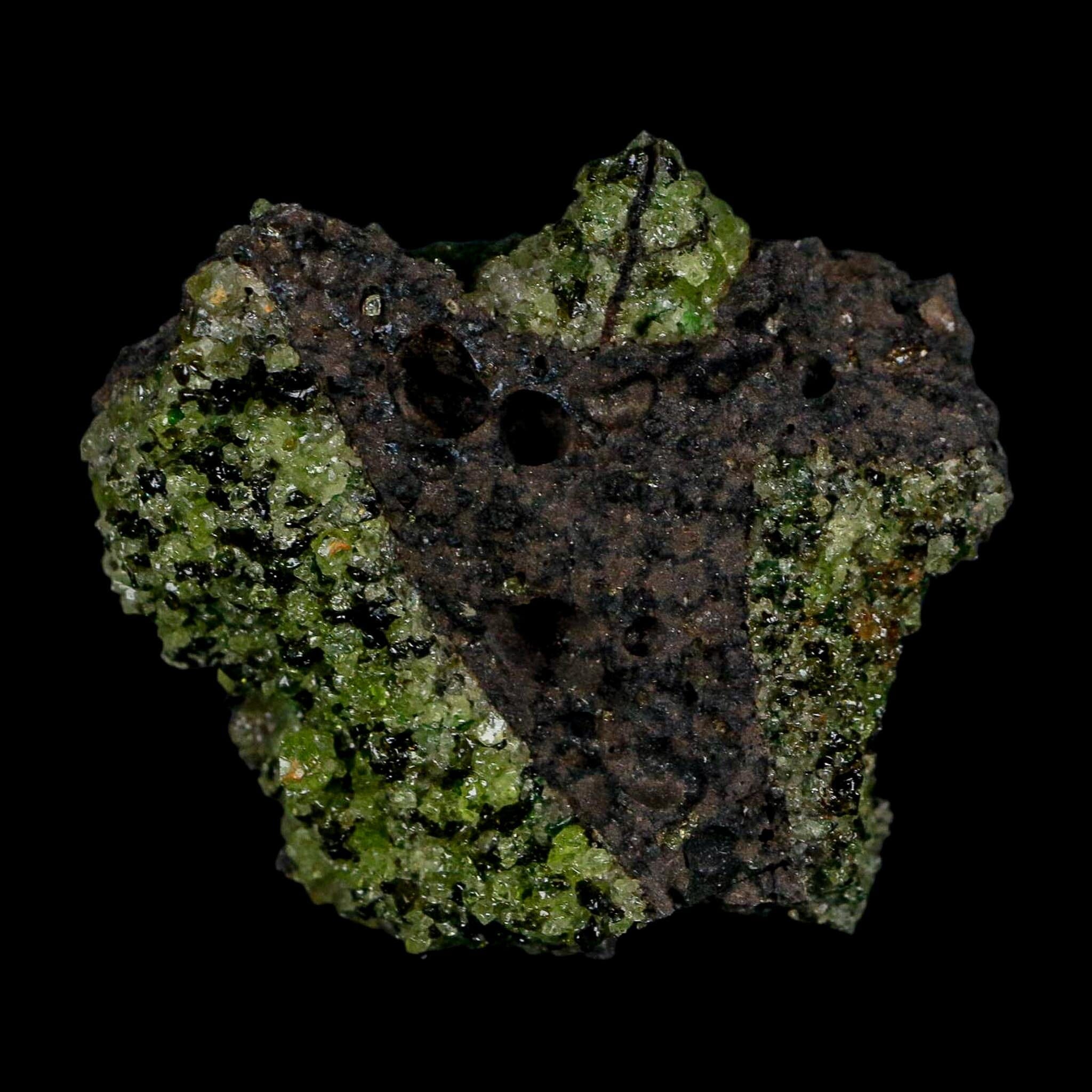 2.3" Emerald Peridot Crystals, Chrome Diopside And Spinel On Volcanic Rock Gila, AZ - Fossil Age Minerals