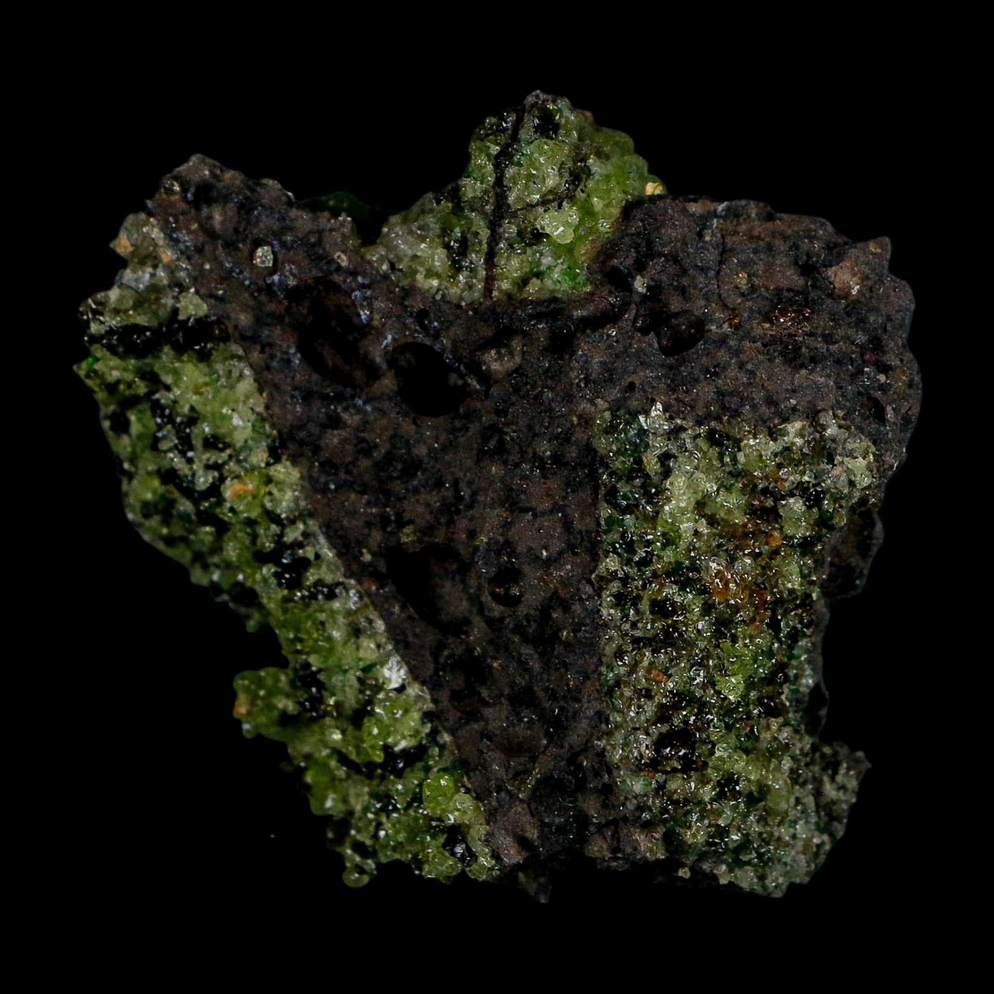 2.3" Emerald Peridot Crystals, Chrome Diopside And Spinel On Volcanic Rock Gila, AZ - Fossil Age Minerals