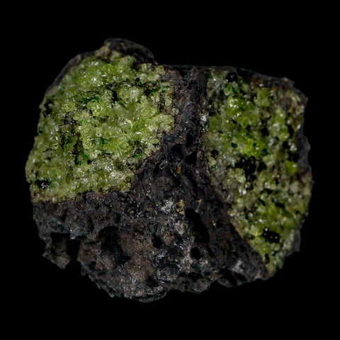 2.1" Emerald Peridot Crystals, Chrome Diopside And Spinel On Volcanic Rock Gila, AZ - Fossil Age Minerals