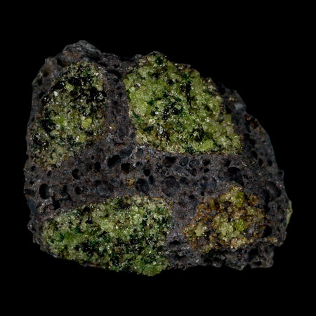2.7" Emerald Peridot Crystals, Chrome Diopside And Spinel On Volcanic Rock Gila, AZ