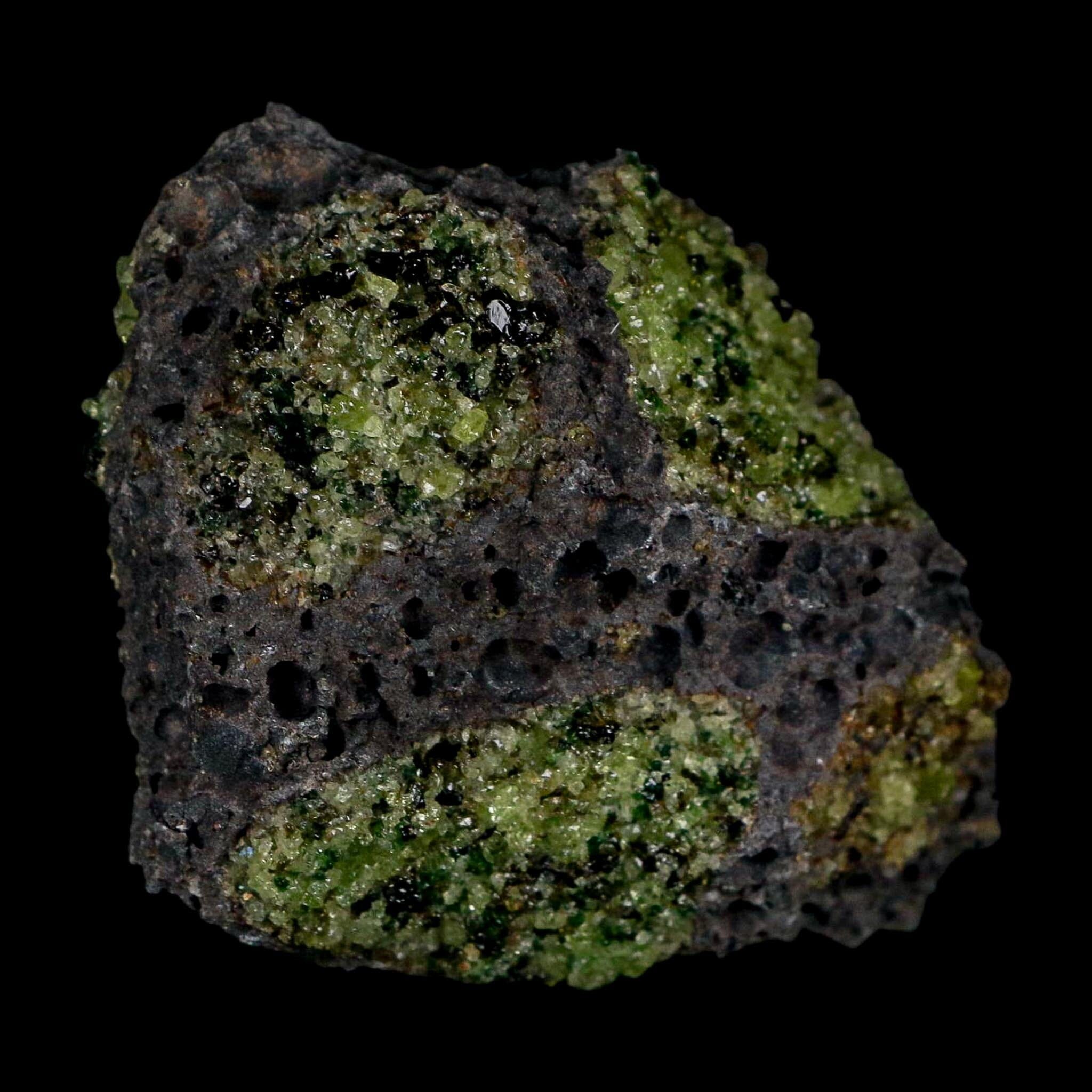 2.7" Emerald Peridot Crystals, Chrome Diopside And Spinel On Volcanic Rock Gila, AZ - Fossil Age Minerals