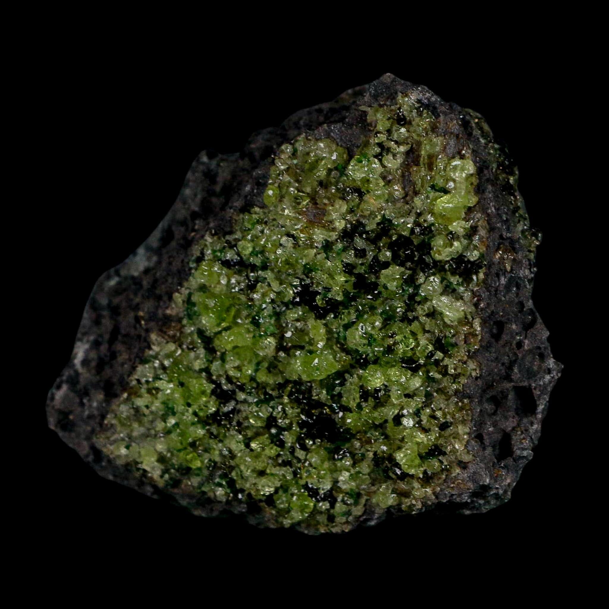 2.7" Emerald Peridot Crystals, Chrome Diopside And Spinel On Volcanic Rock Gila, AZ - Fossil Age Minerals