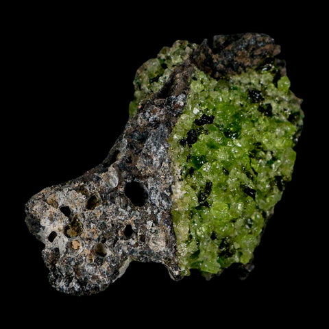 2.5" Emerald Peridot Crystals, Chrome Diopside And Spinel On Volcanic Rock Gila, AZ - Fossil Age Minerals
