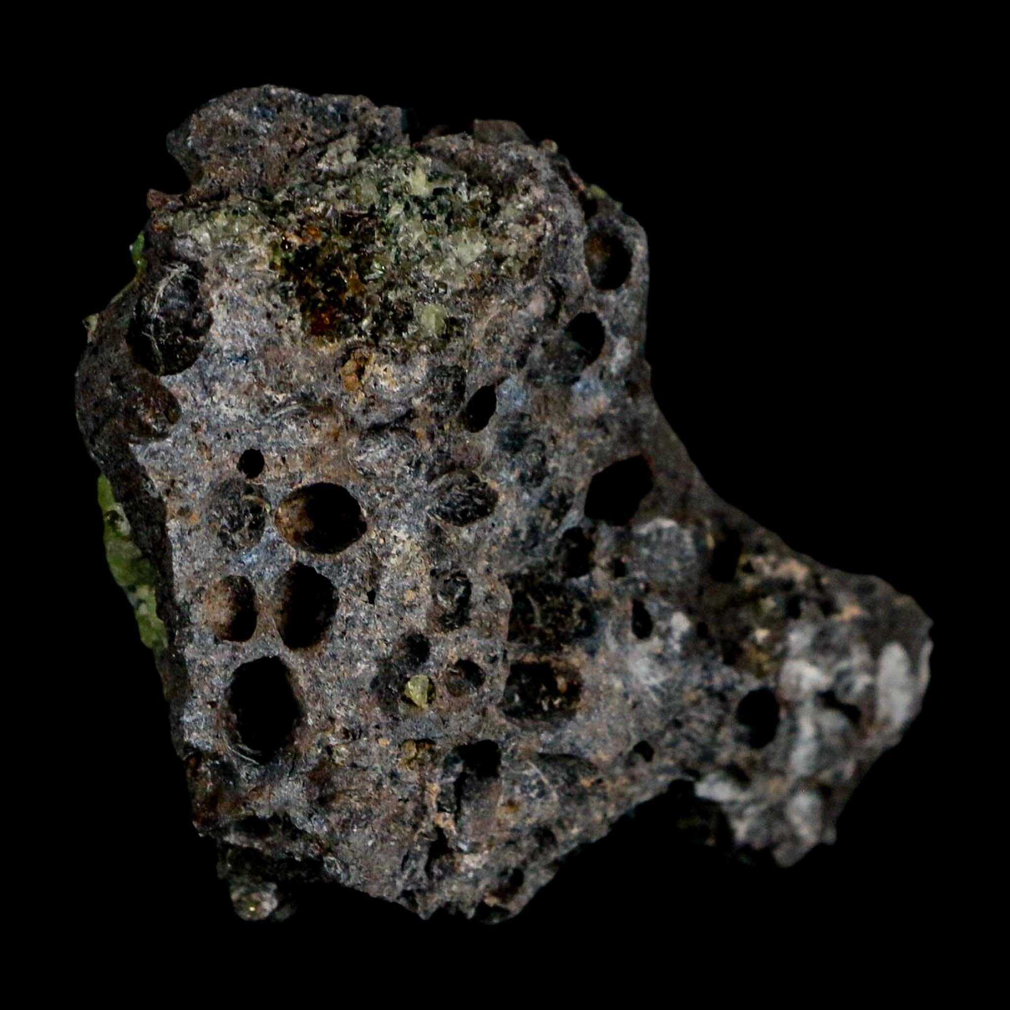 2.5" Emerald Peridot Crystals, Chrome Diopside And Spinel On Volcanic Rock Gila, AZ - Fossil Age Minerals