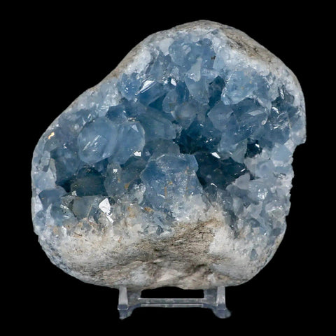 4.5" Sky Blue Rough Celestite Crystal Druzy Cluster Geode 3 LB 3.9 OZ Celestine - Fossil Age Minerals