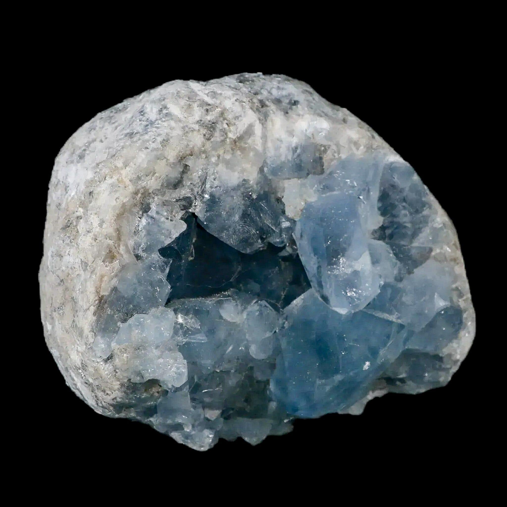 4.7" Sky Blue Rough Celestite Crystal Druzy Cluster Geode 4 LB 1.8 OZ Celestine - Fossil Age Minerals