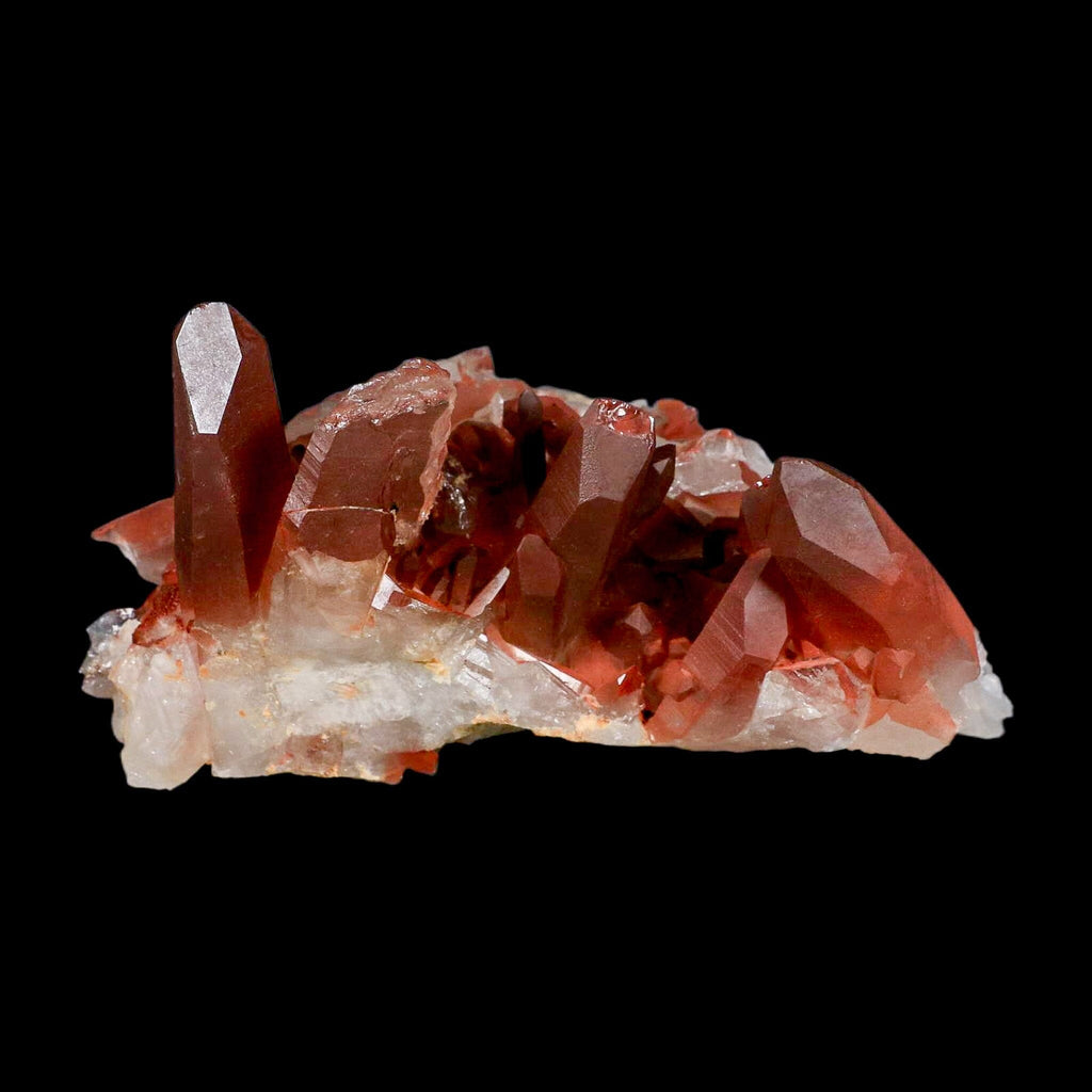 6" Natural Red Ferruginous Quartz Crystal Cluster Mineral Specimen ...
