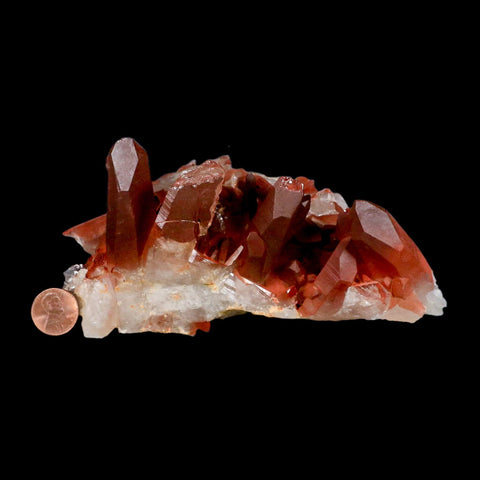 6" Natural Red Ferruginous Quartz Crystal Cluster Mineral Specimen Meknes Morocco - Fossil Age Minerals