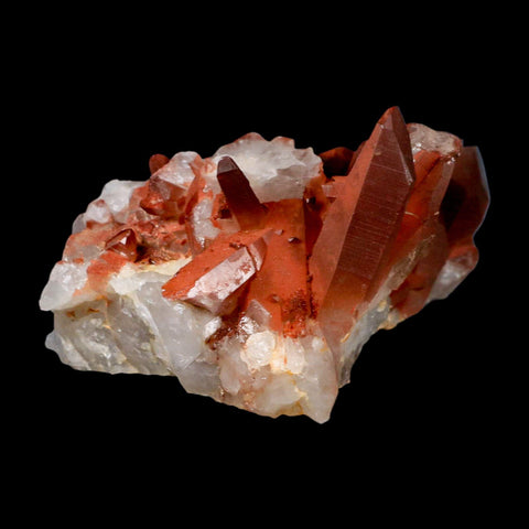 6" Natural Red Ferruginous Quartz Crystal Cluster Mineral Specimen Meknes Morocco - Fossil Age Minerals