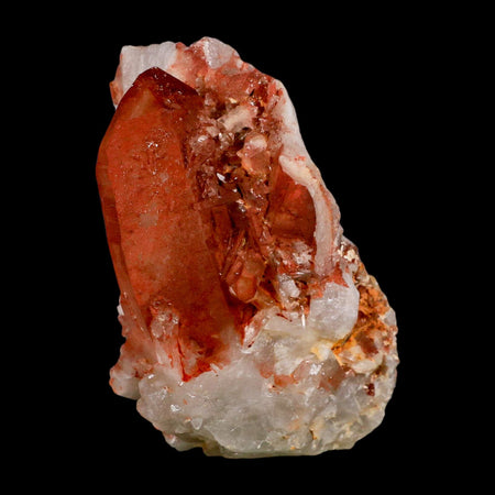 4" Natural Red Ferruginous Quartz Crystal Cluster Mineral Specimen Meknes Morocco