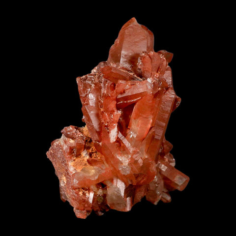 4.1" Natural Red Ferruginous Quartz Crystal Cluster Mineral Specimen Meknes Morocco - Fossil Age Minerals