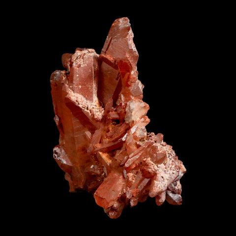 4.1" Natural Red Ferruginous Quartz Crystal Cluster Mineral Specimen Meknes Morocco - Fossil Age Minerals