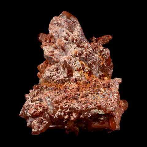 4.1" Natural Red Ferruginous Quartz Crystal Cluster Mineral Specimen Meknes Morocco - Fossil Age Minerals