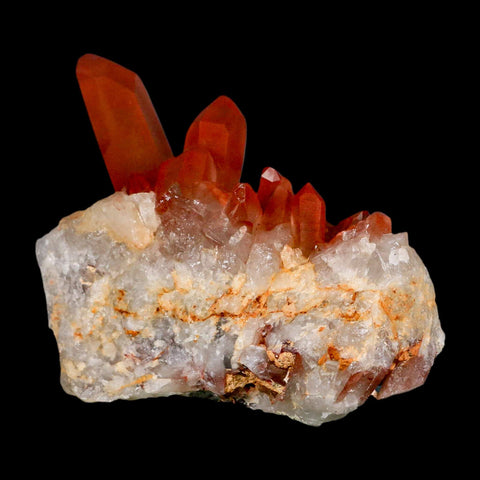 3.4" Natural Red Ferruginous Quartz Crystal Cluster Mineral Specimen Meknes Morocco - Fossil Age Minerals