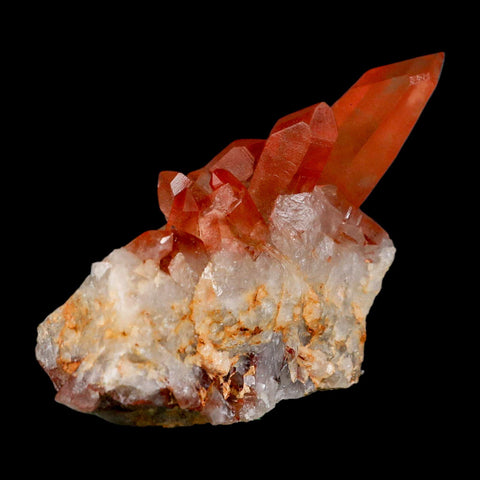 3.4" Natural Red Ferruginous Quartz Crystal Cluster Mineral Specimen Meknes Morocco - Fossil Age Minerals