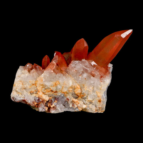 3.4" Natural Red Ferruginous Quartz Crystal Cluster Mineral Specimen Meknes Morocco - Fossil Age Minerals
