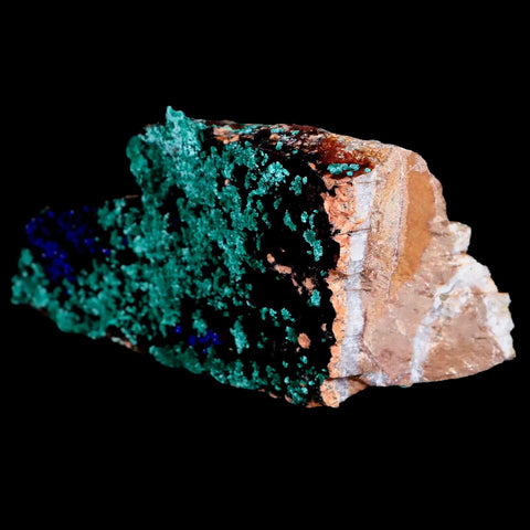 4.7" Azurite Crystals & Malachite On Barite Mineral Specimen Tiznit Morocco - Fossil Age Minerals