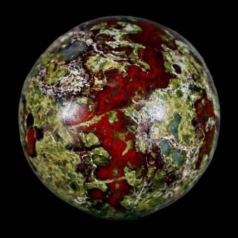 32MM Polished Natural Dragon Blood Jasper Sphere, Ball, Orb Australia - Fossil Age Minerals