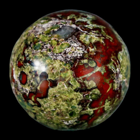 32MM Polished Natural Dragon Blood Jasper Sphere, Ball, Orb Australia - Fossil Age Minerals