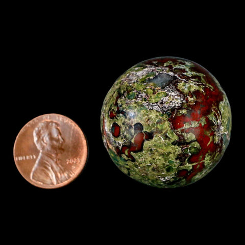 32MM Polished Natural Dragon Blood Jasper Sphere, Ball, Orb Australia - Fossil Age Minerals
