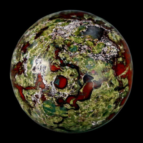 32MM Polished Natural Dragon Blood Jasper Sphere, Ball, Orb Australia - Fossil Age Minerals