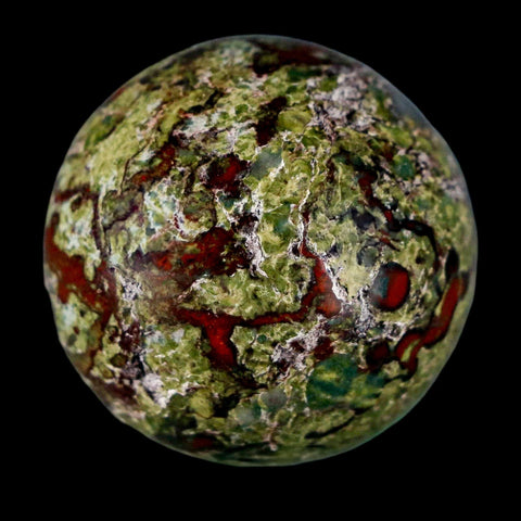 32MM Polished Natural Dragon Blood Jasper Sphere, Ball, Orb Australia - Fossil Age Minerals