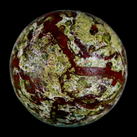 32MM Polished Natural Dragon Blood Jasper Sphere, Ball, Orb Australia - Fossil Age Minerals
