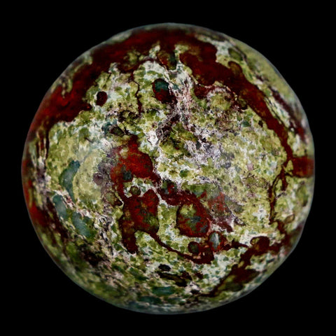 32MM Polished Natural Dragon Blood Jasper Sphere, Ball, Orb Australia - Fossil Age Minerals