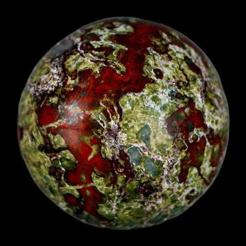 32MM Polished Natural Dragon Blood Jasper Sphere, Ball, Orb Australia - Fossil Age Minerals