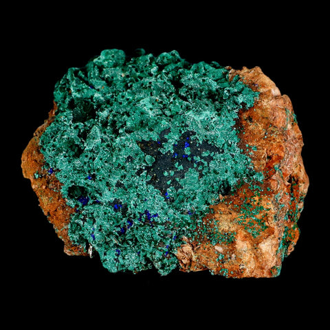 3.8" Dark Green Malachite Crystals On Barite Blades Mineral Specimen Tiznit Morocco - Fossil Age Minerals