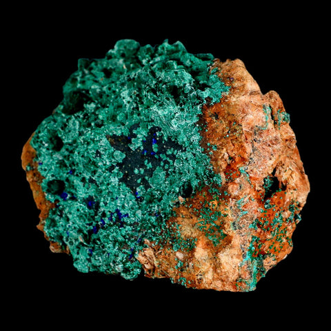3.8" Dark Green Malachite Crystals On Barite Blades Mineral Specimen Tiznit Morocco - Fossil Age Minerals