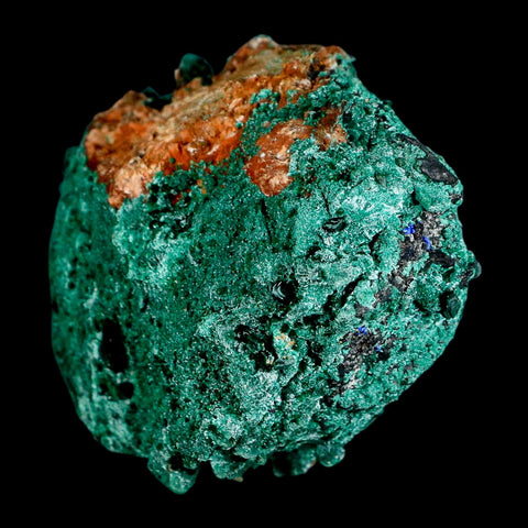 3.2" Dark Green Malachite Crystals On Barite Blades Mineral Specimen Tiznit Morocco - Fossil Age Minerals