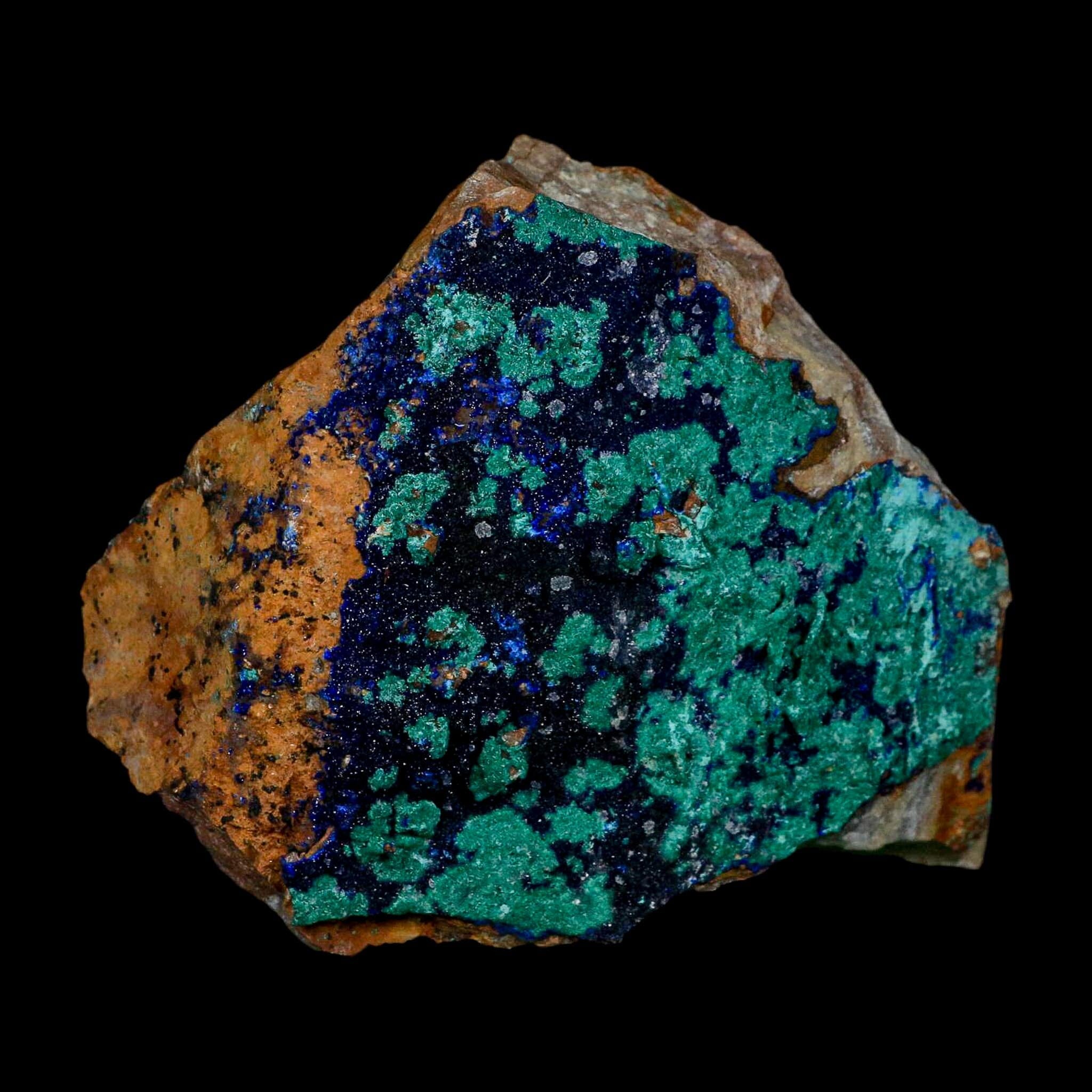 3.9" Azurite Crystals & Malachite On Matrix Colorful Mineral Specimen Morocco - Fossil Age Minerals