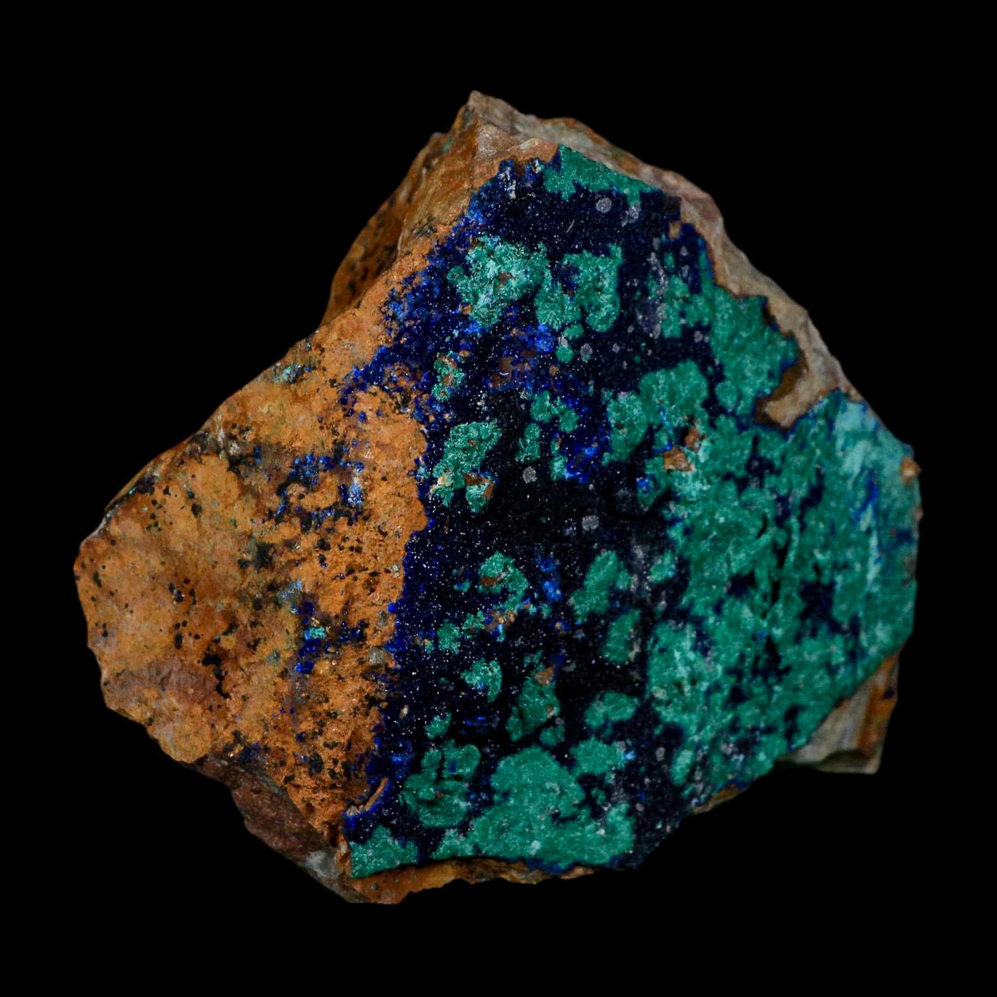 3.9" Azurite Crystals & Malachite On Matrix Colorful Mineral Specimen Morocco - Fossil Age Minerals