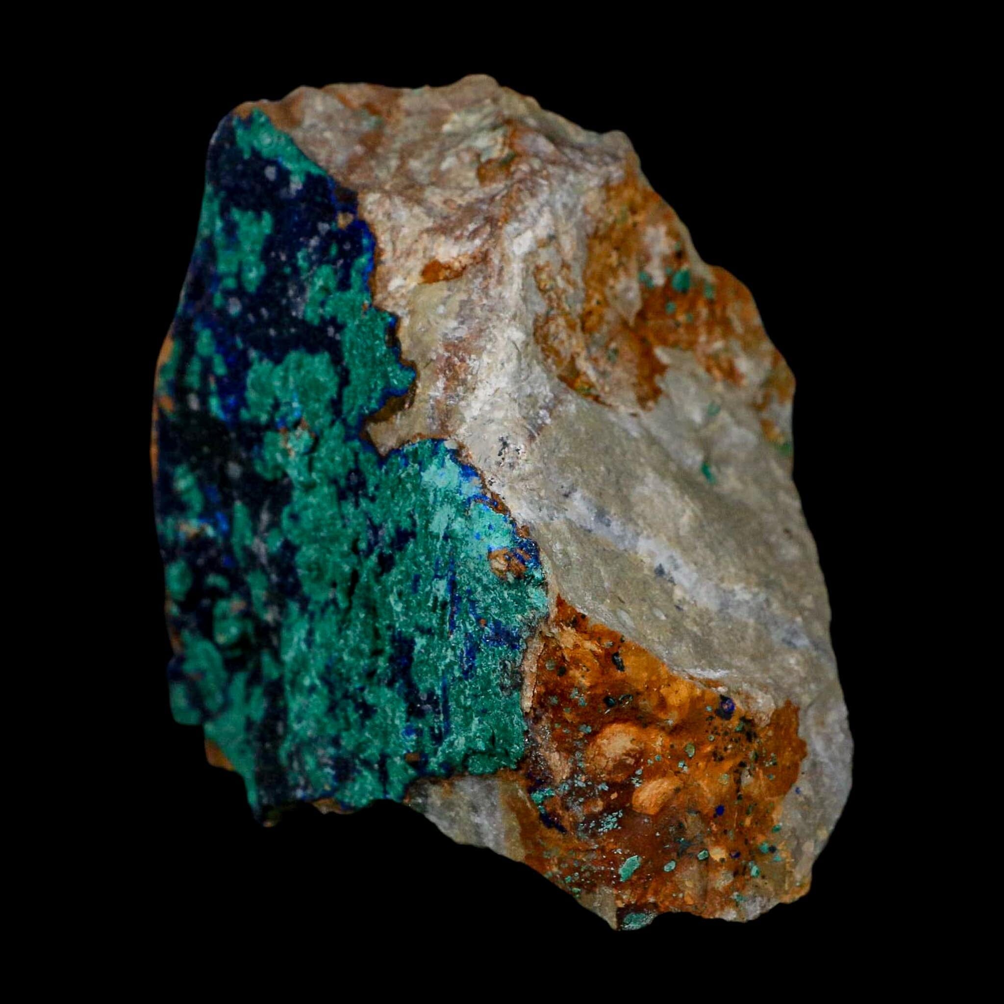 3.9" Azurite Crystals & Malachite On Matrix Colorful Mineral Specimen Morocco - Fossil Age Minerals
