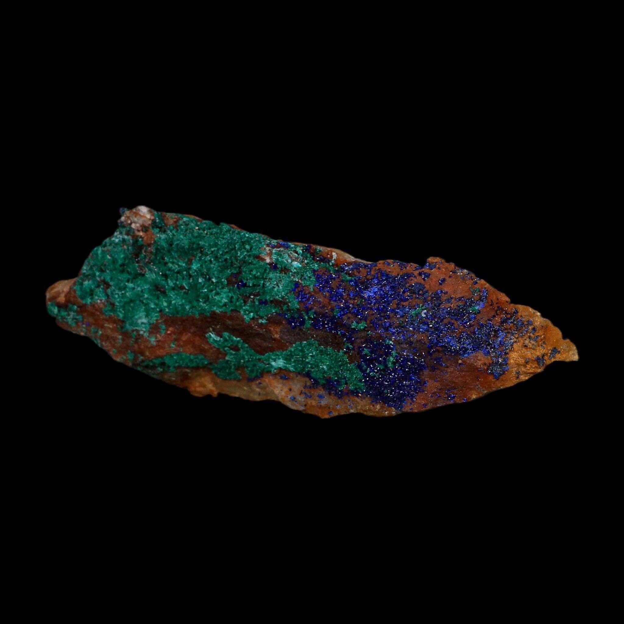 4.2" Azurite Crystals & Malachite On Matrix Colorful Mineral Specimen Morocco - Fossil Age Minerals
