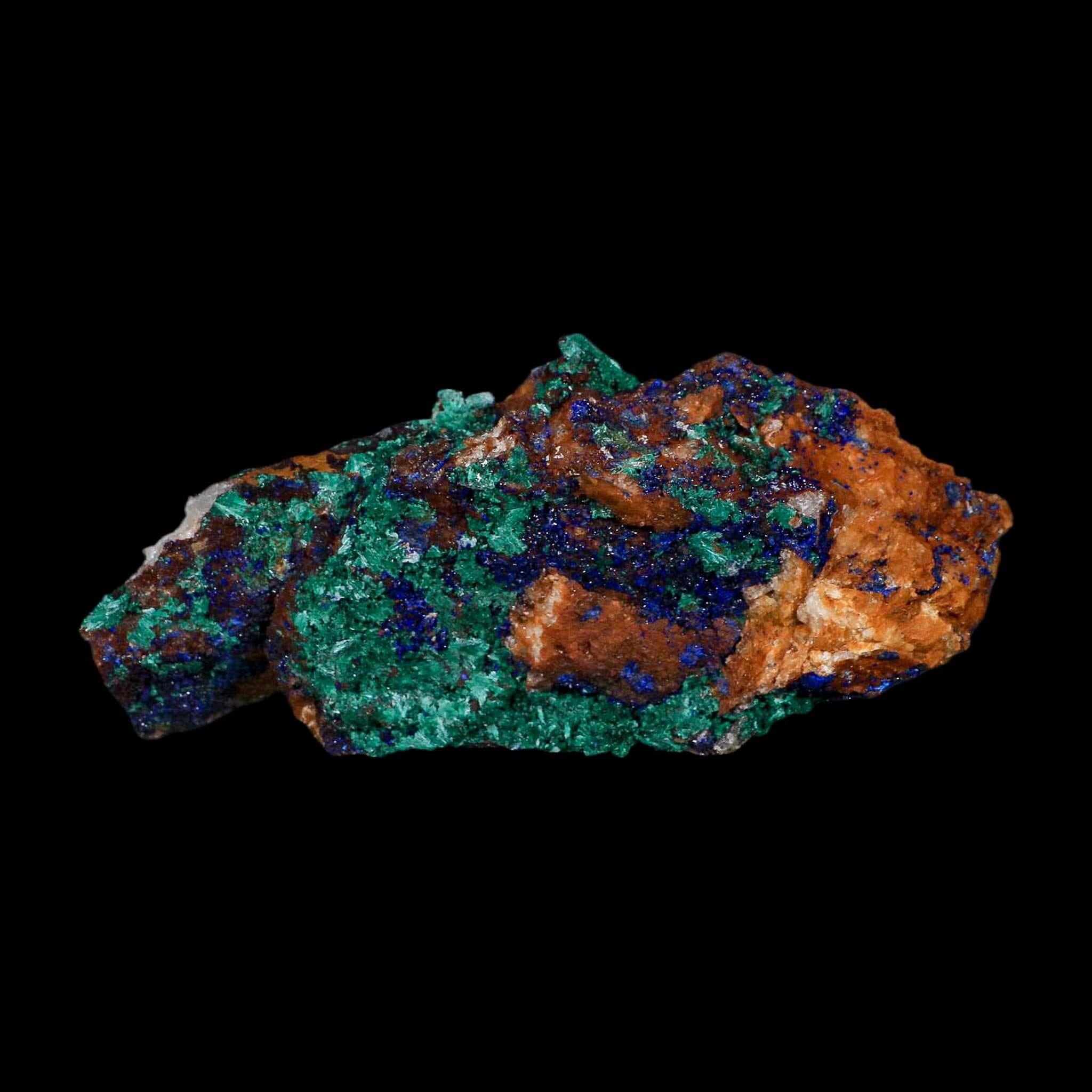 4" Azurite Crystals & Malachite On Matrix Colorful Mineral Specimen Morocco - Fossil Age Minerals
