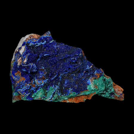 2.6" Azurite Crystals & Malachite On Matrix Colorful Mineral Specimen Morocco