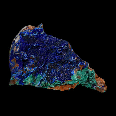 2.6" Azurite Crystals & Malachite On Matrix Colorful Mineral Specimen Morocco