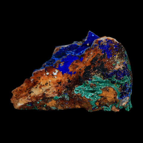 2.6" Azurite Crystals & Malachite On Matrix Colorful Mineral Specimen Morocco - Fossil Age Minerals