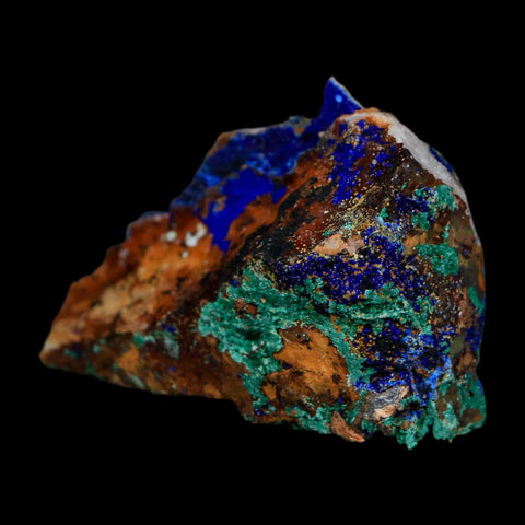 2.6" Azurite Crystals & Malachite On Matrix Colorful Mineral Specimen Morocco - Fossil Age Minerals