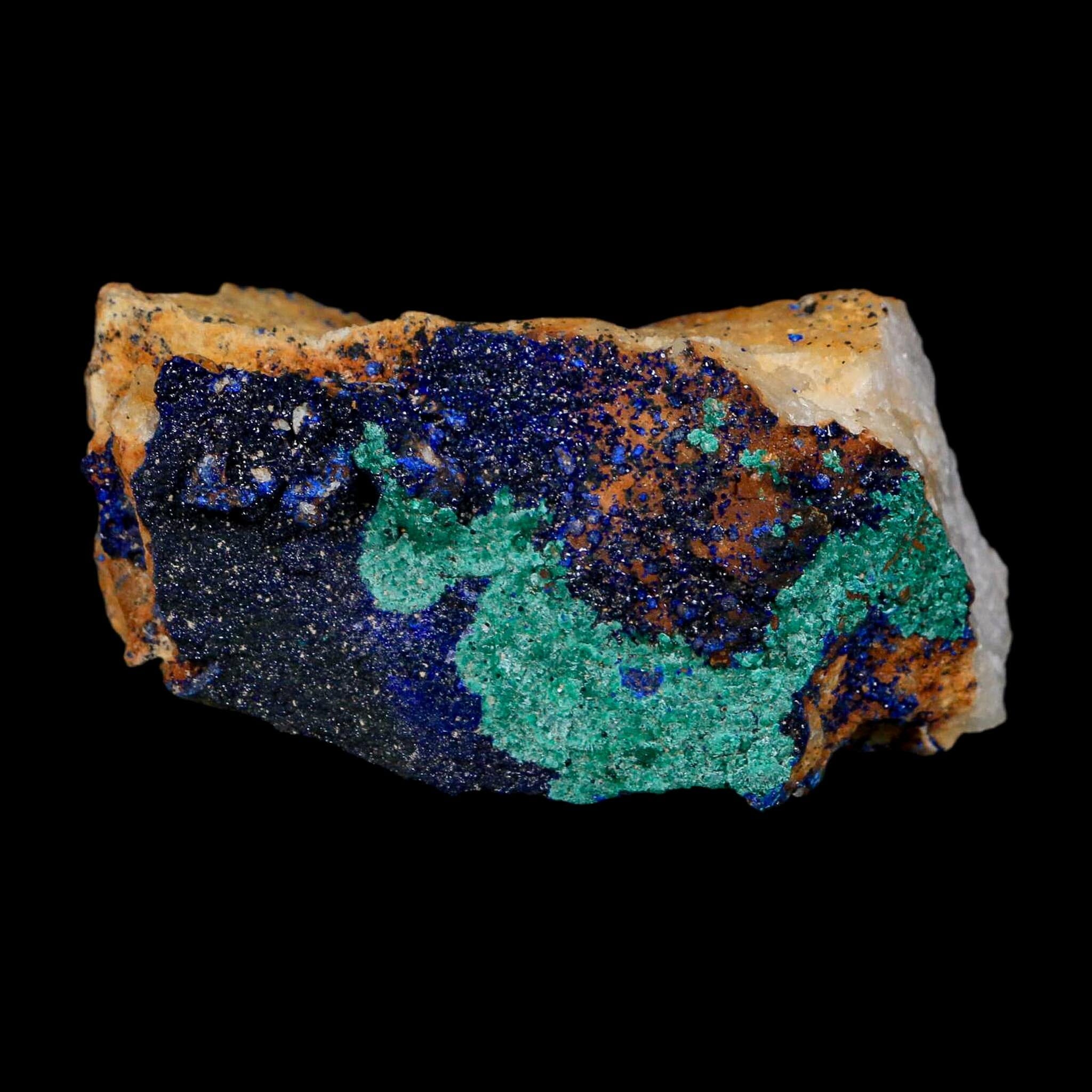 2.6" Azurite Crystals & Malachite On Matrix Colorful Mineral Specimen Morocco - Fossil Age Minerals