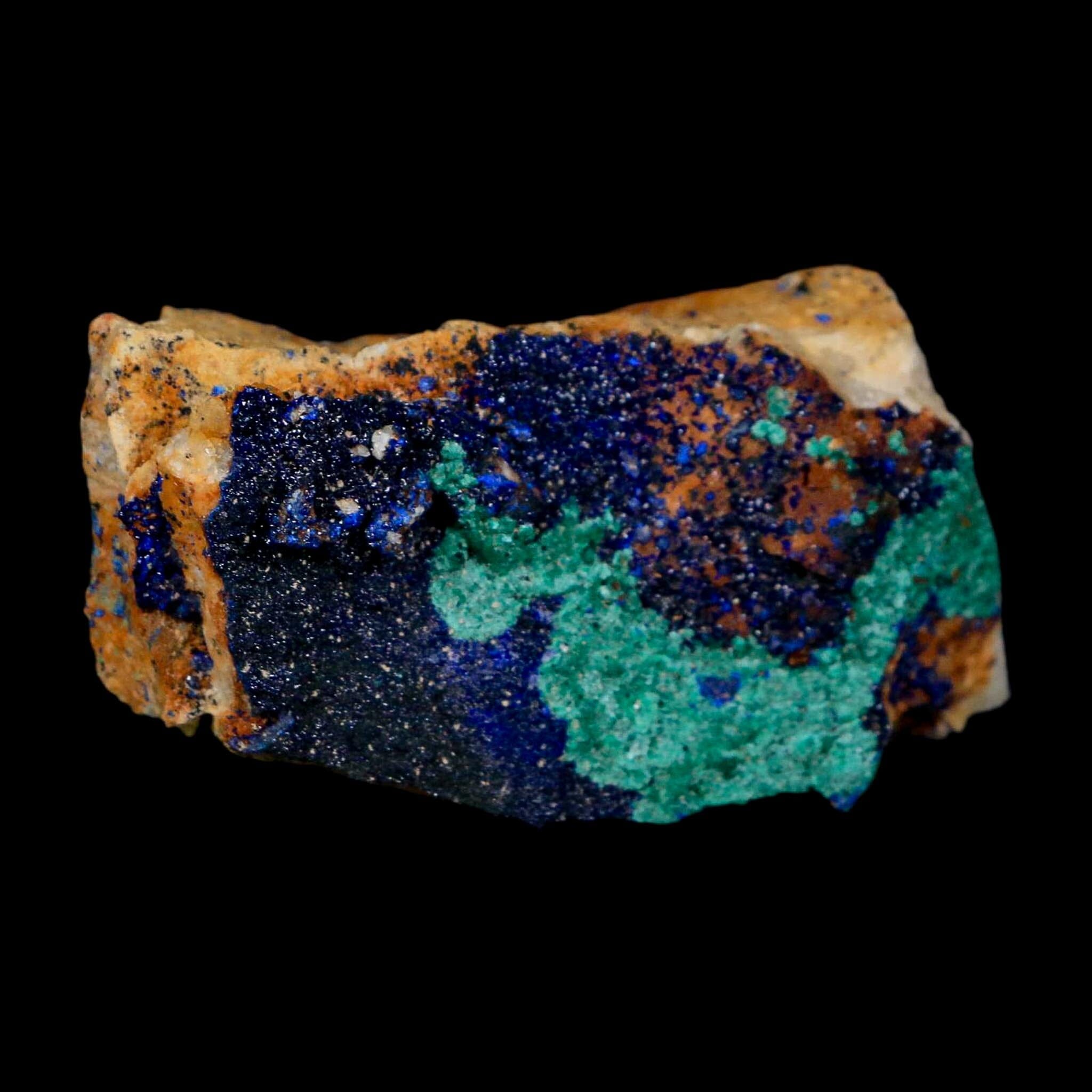 2.6" Azurite Crystals & Malachite On Matrix Colorful Mineral Specimen Morocco - Fossil Age Minerals