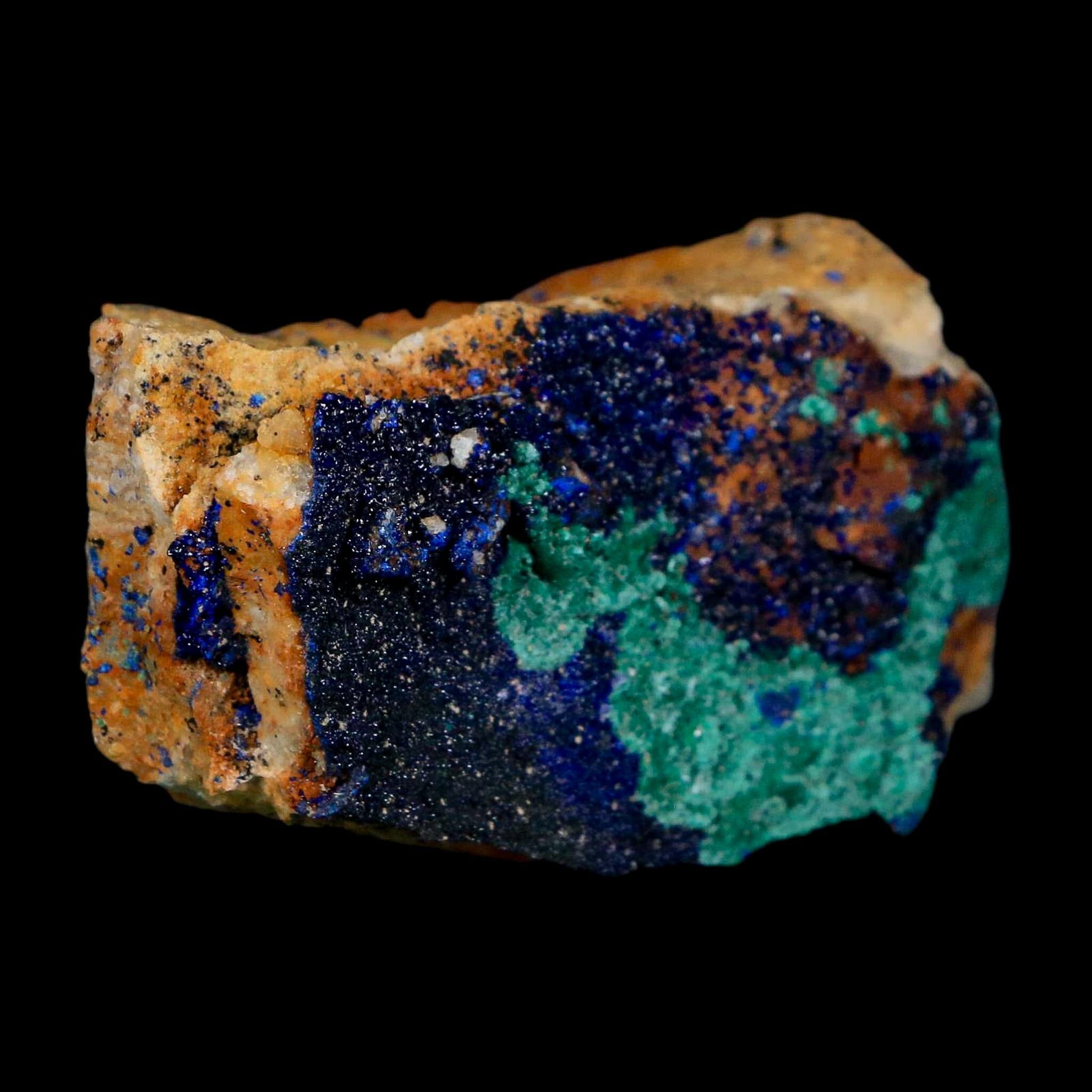 2.6" Azurite Crystals & Malachite On Matrix Colorful Mineral Specimen Morocco - Fossil Age Minerals