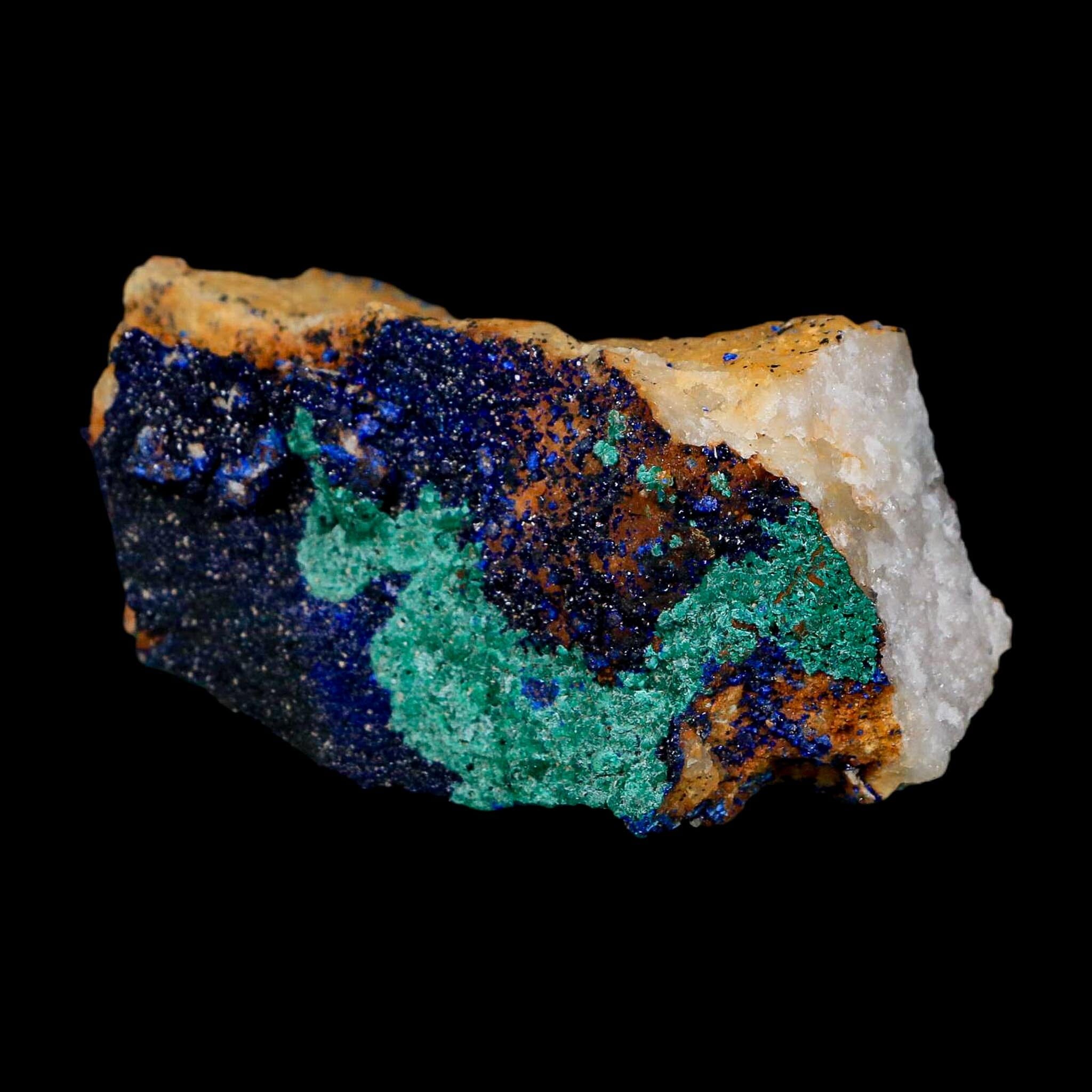 2.6" Azurite Crystals & Malachite On Matrix Colorful Mineral Specimen Morocco - Fossil Age Minerals