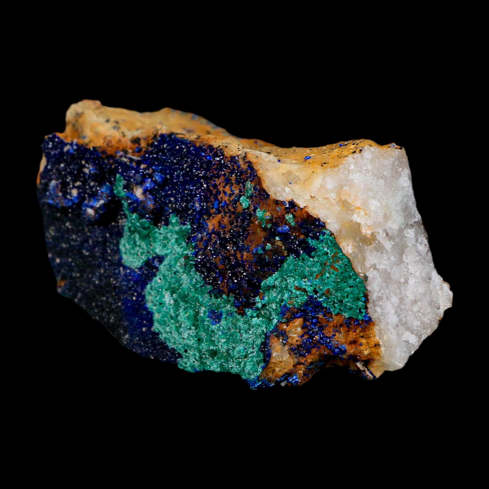2.6" Azurite Crystals & Malachite On Matrix Colorful Mineral Specimen Morocco - Fossil Age Minerals